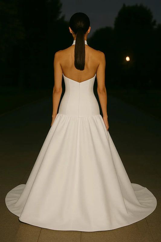 Crepe Strapless Drop-Waist Wedding Gown Payton Bridal