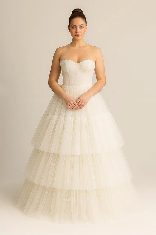 The Eloise Tiered Tulle Bridal Gown Payton Bridal