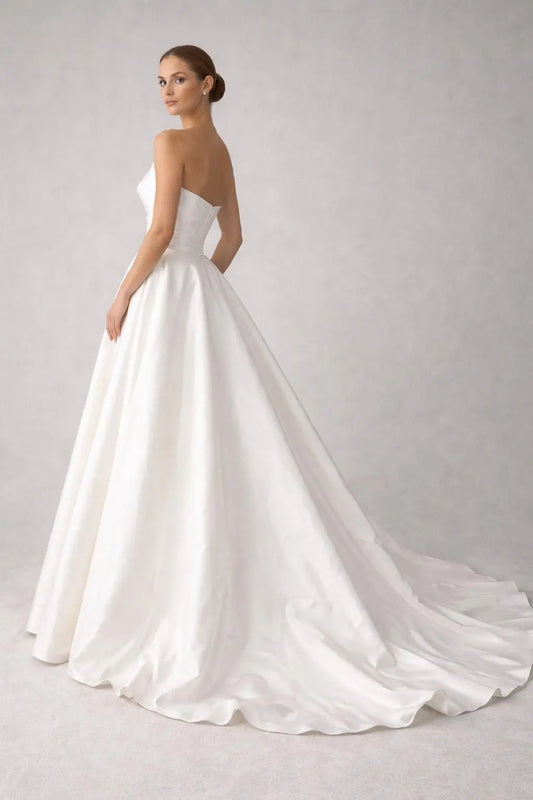 One shoulder satin wedding dress Payton Bridal