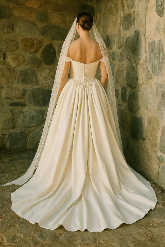 The Elowen Gown – Off-the-Shoulder Embroidered Wedding Dress Payton Bridal