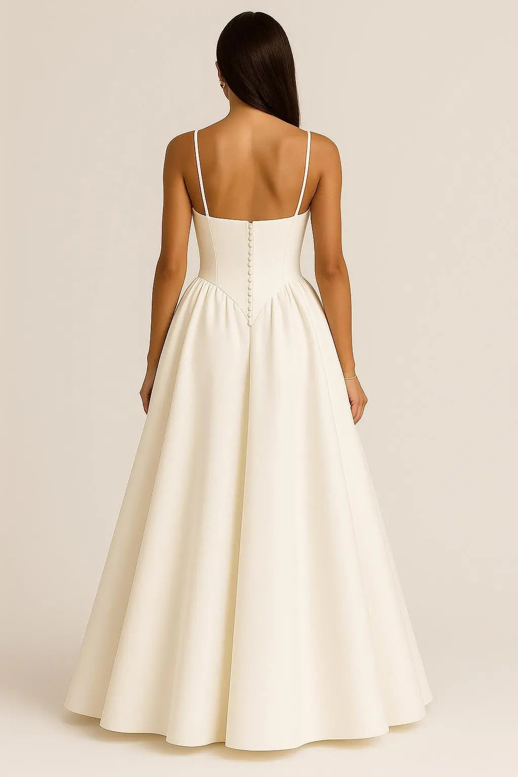 Ivory Mikado Bridal Gown – Structured Bodice with Sculpted Skirt Payton Bridal