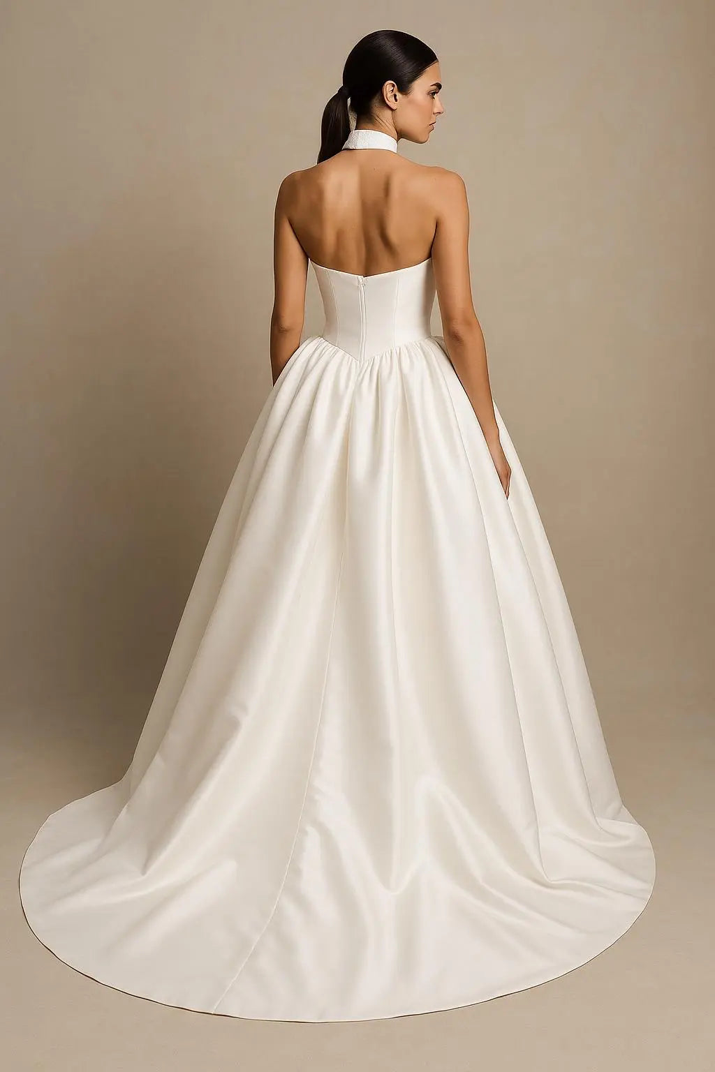Satin Strapless Ball Gown Wedding Dress | Corset Bodice | Full Skirt | Classic Bridal Elegance Payton Bridal