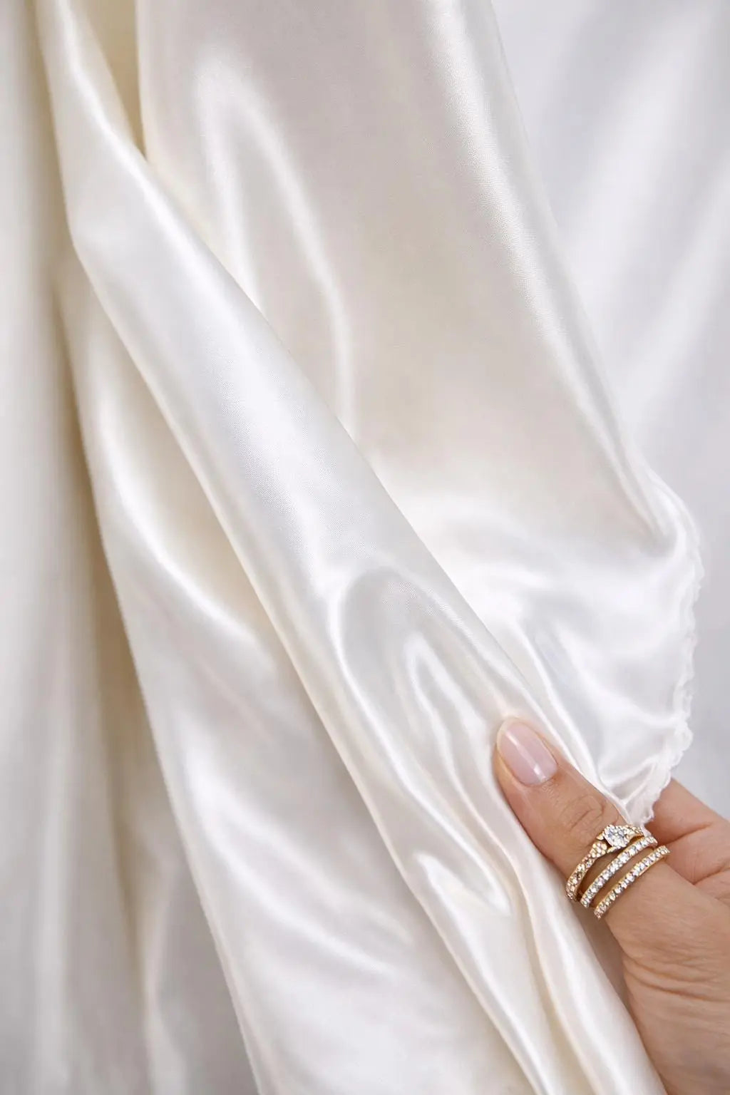 Elegant Satin Wedding Dress with Basque Waist – Off the Shoulder Bridal Gown Payton Bridal