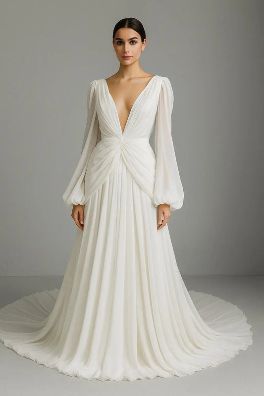 Elegant Chiffon Wedding Gown - Payton Bridal