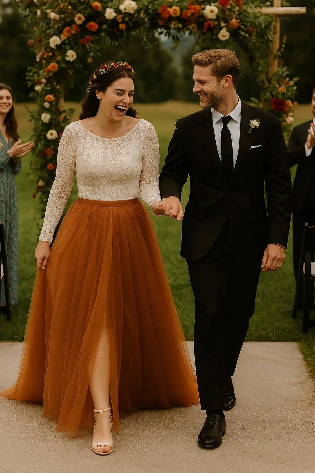 Rust Tulle Skirt & Ivory Lace Top – Two Piece Bridal / Boho Outfit Payton Bridal