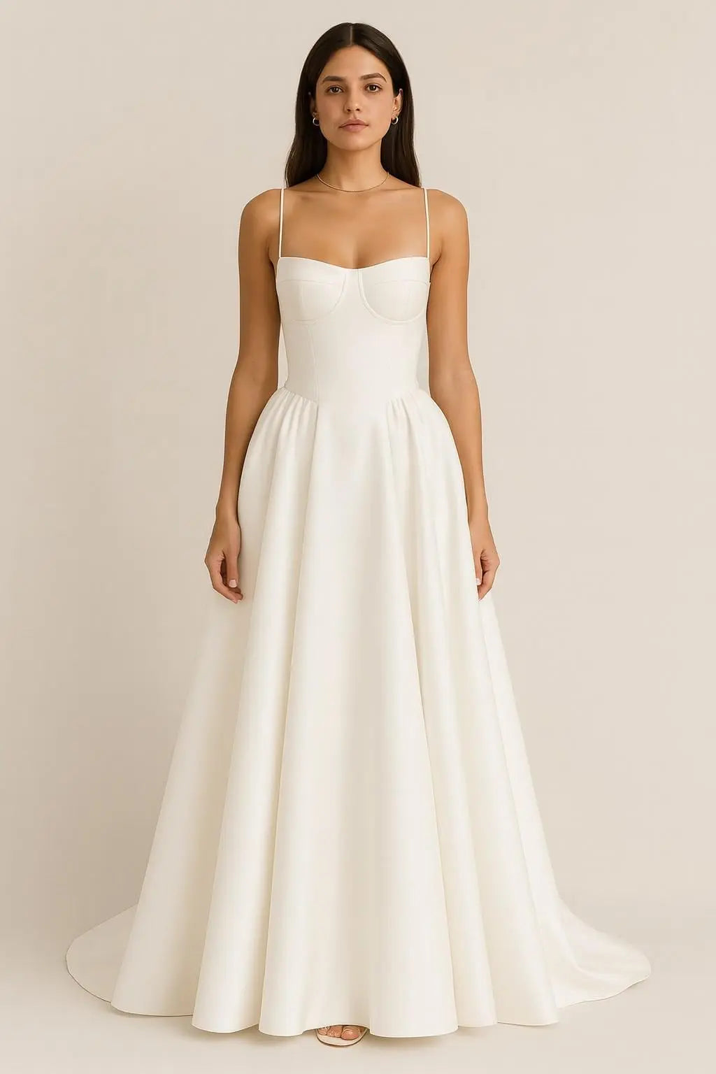 Ivory Mikado Bridal Gown – Structured Bodice with Sculpted Skirt Payton Bridal