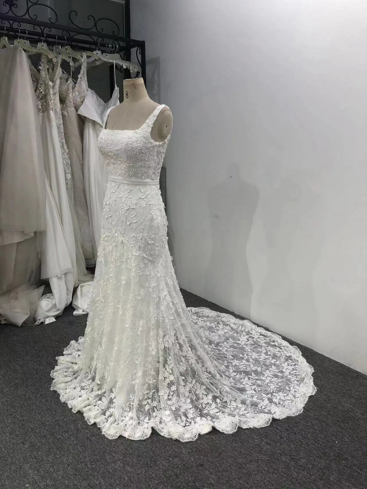 Lace Wedding Gown: Elegant Straps, Defined Waist Payton Bridal