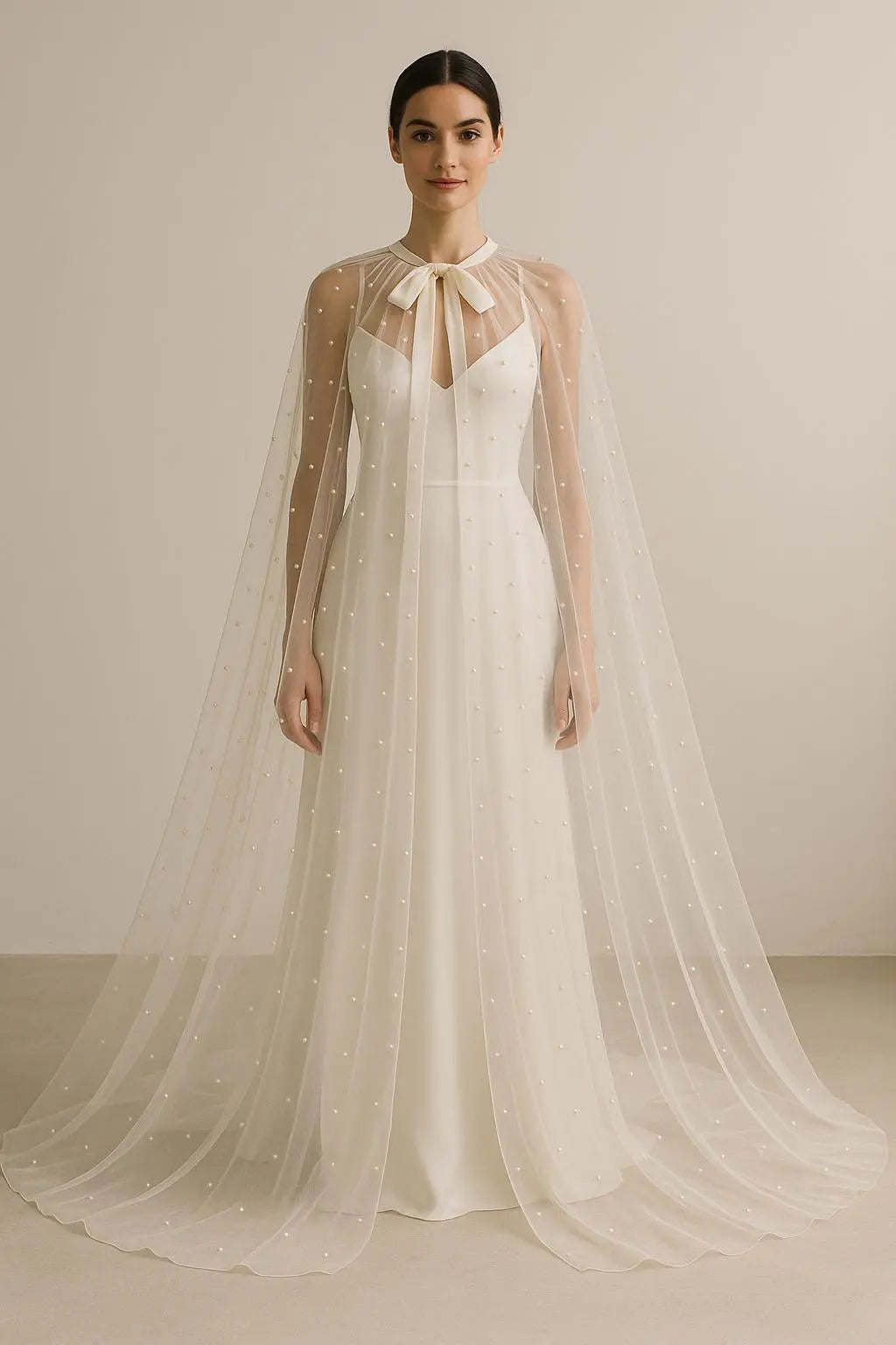Pearl-Adorned Bridal Cape Payton Bridal