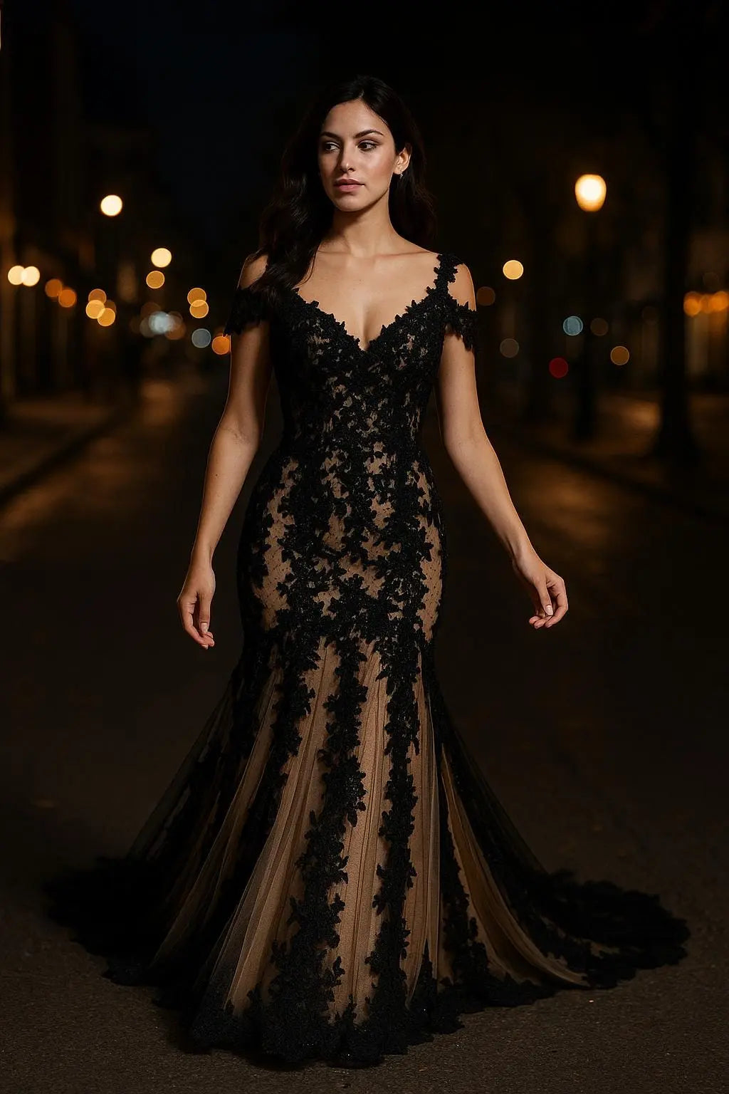 Black Lace Wedding Dress – Custom Made | Gothic Bridal Gown Payton Bridal