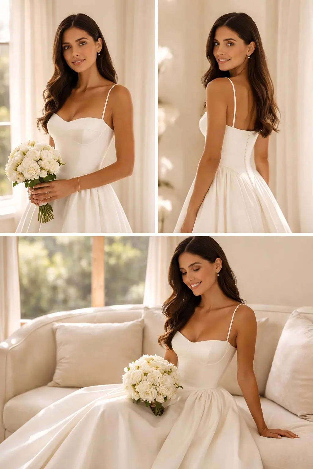 Ivory Mikado Bridal Gown – Structured Bodice with Sculpted Skirt Payton Bridal