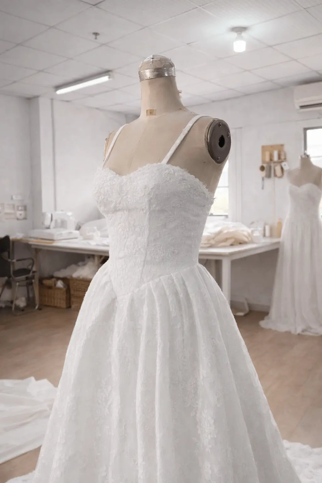 Romantic Lace Corset Wedding Dress with Train