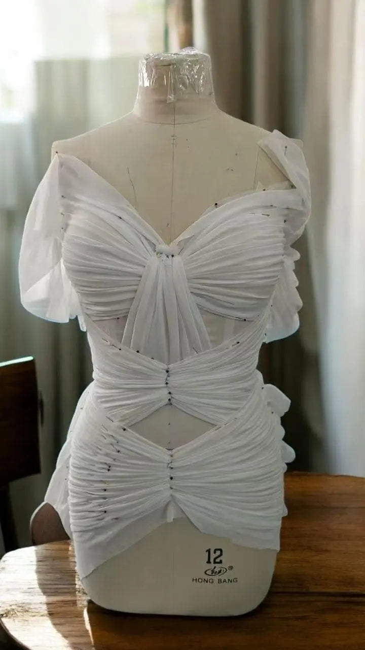 Ethereal Chiffon Wedding Dress with Detachable Cape Sleeves Payton Bridal