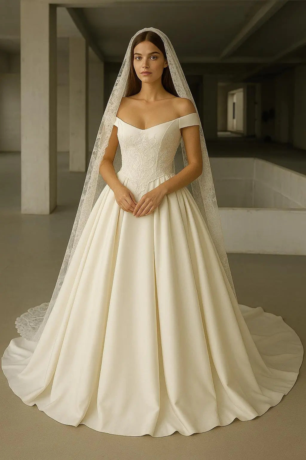 The Elowen Gown – Off-the-Shoulder Embroidered Wedding Dress Payton Bridal