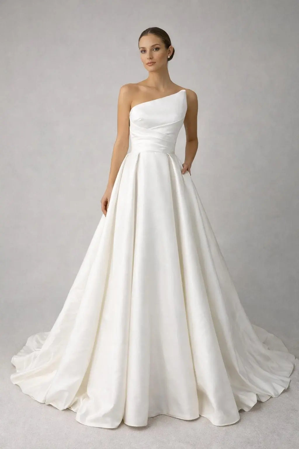 One shoulder satin wedding dress Payton Bridal