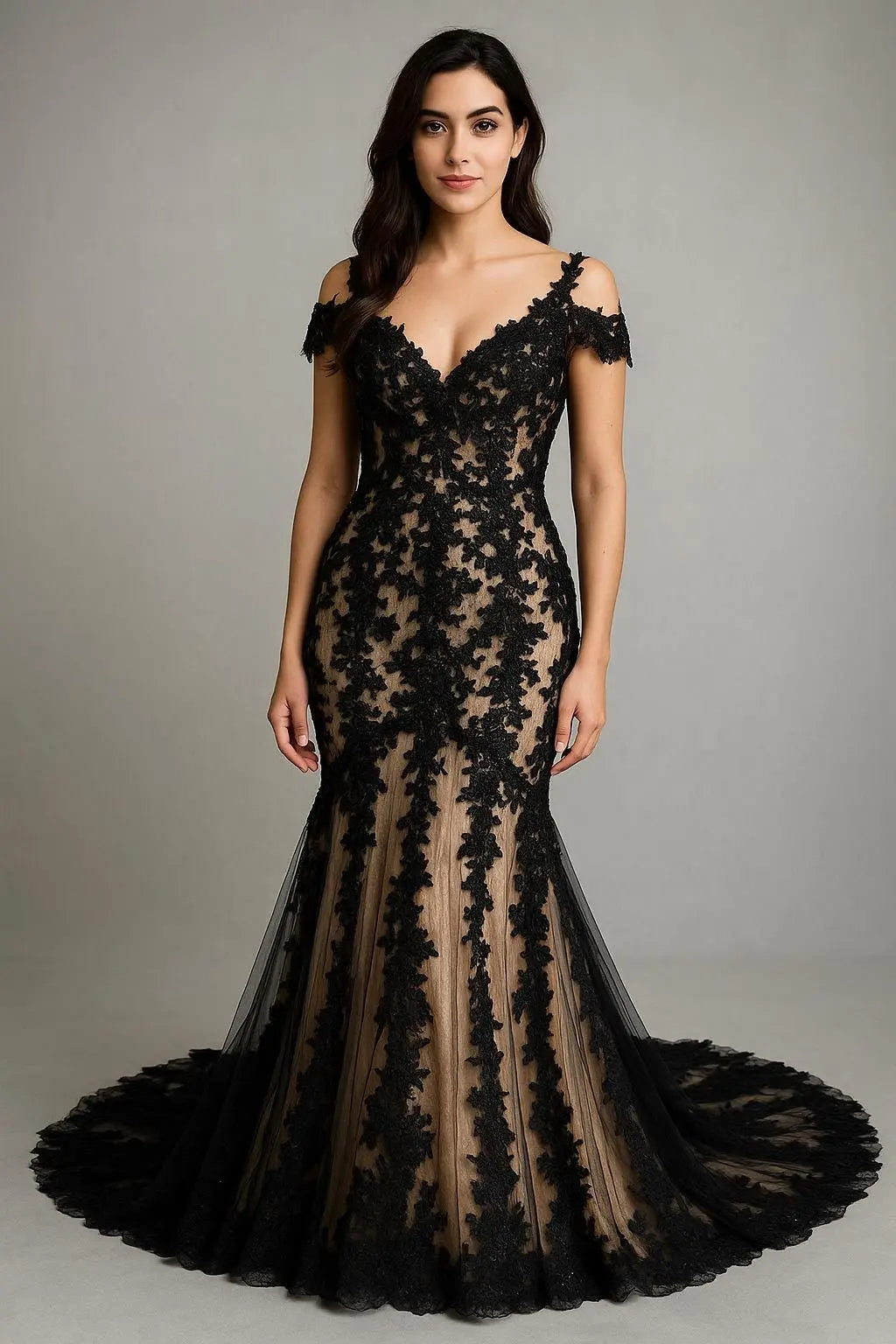 Black Lace Wedding Dress – Custom Made | Gothic Bridal Gown Payton Bridal
