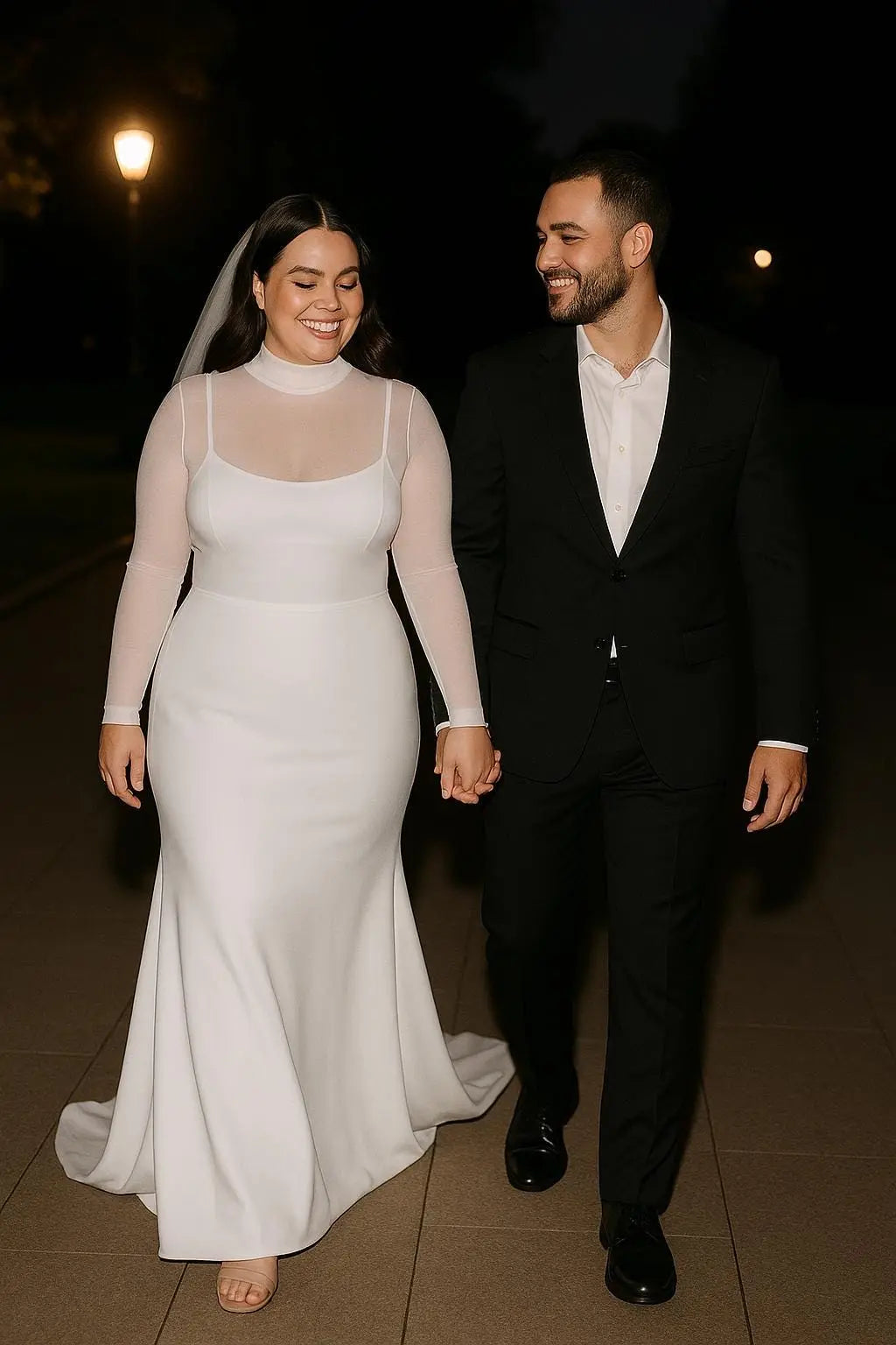 Sheer Chiffon & Crepe Wedding Gown | Modern Minimalist Bridal Dress Payton Bridal