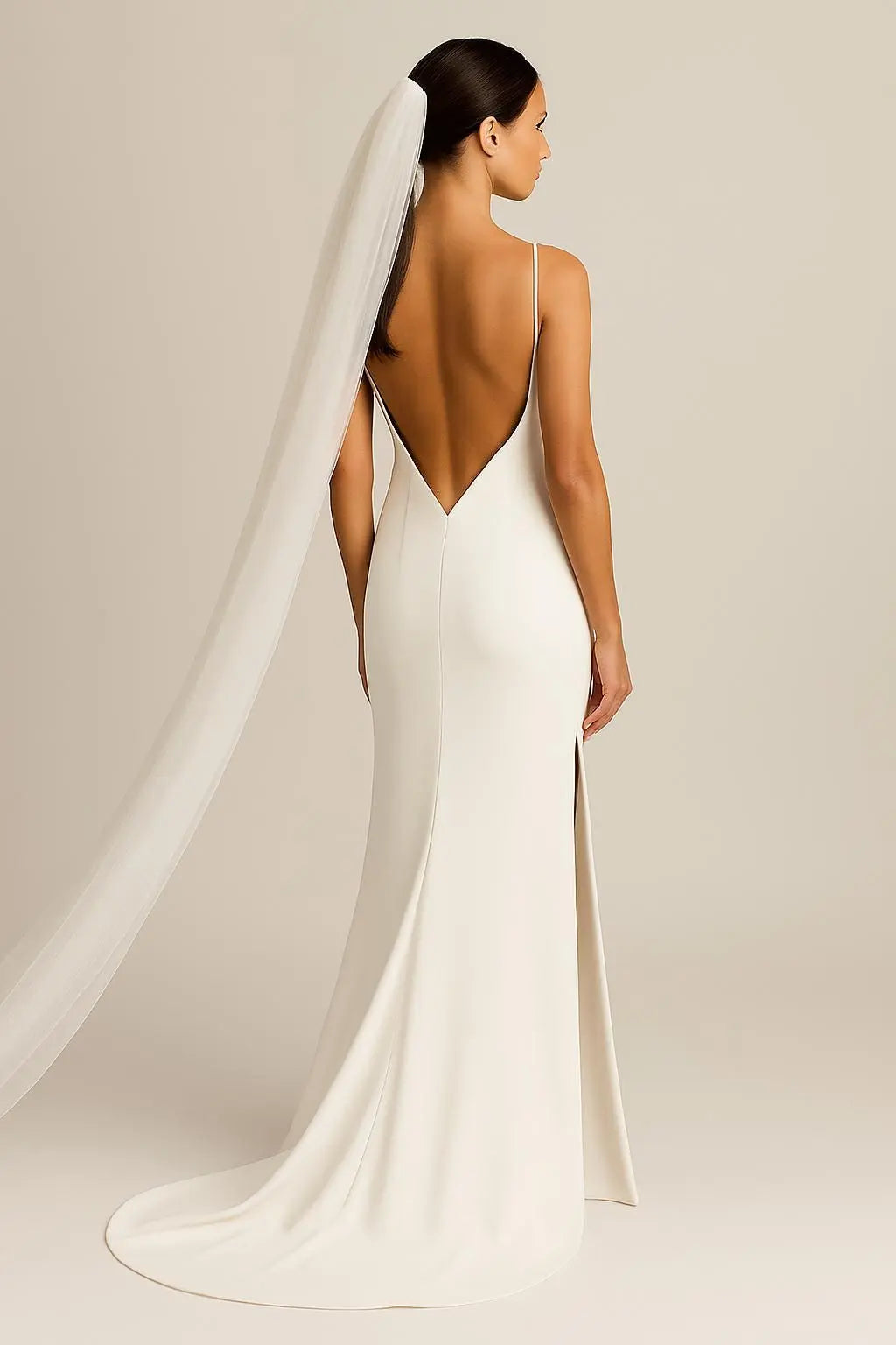Elegant One-Shoulder Crepe Wedding Dress – Modern Minimalist Bridal Gown Payton Bridal