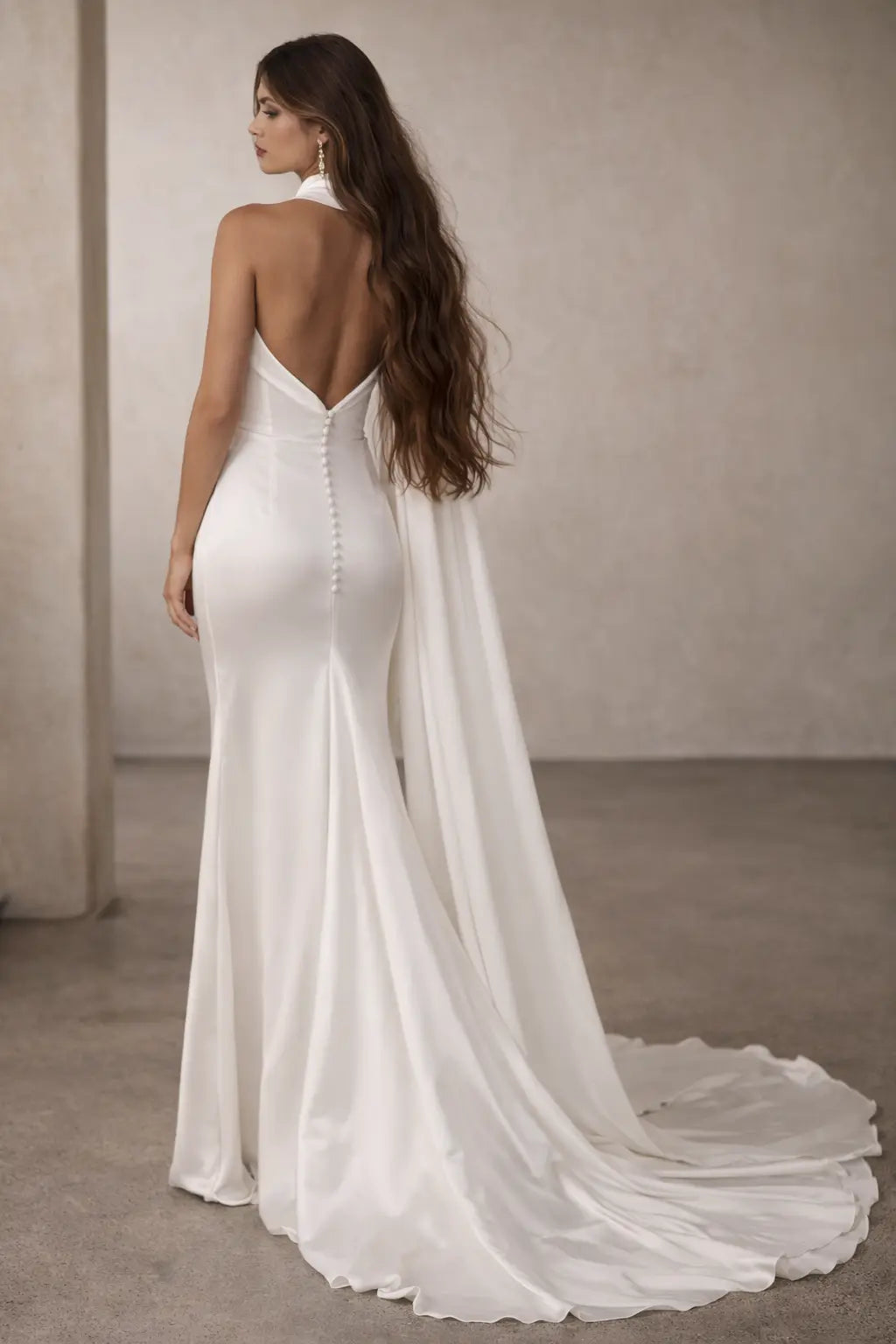 Draped Satin Corset Wedding Dress with Split - Payton Bridal