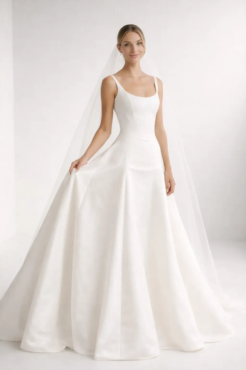 The Sculpted Waist Crepe Gown - Payton Bridal