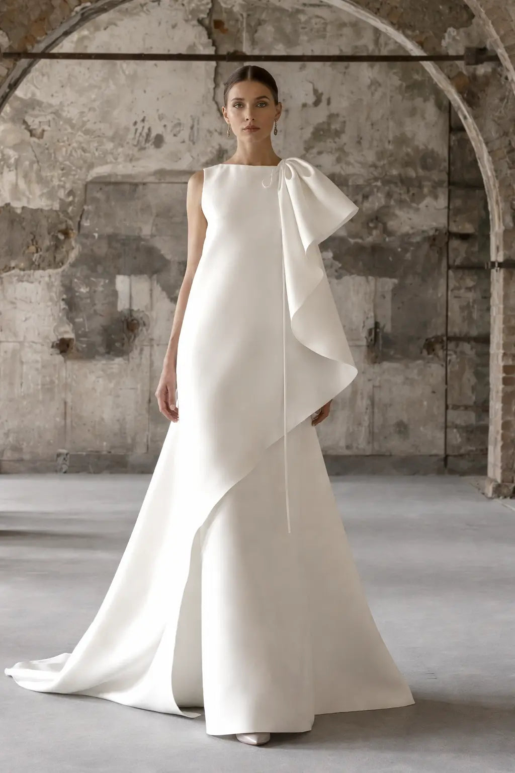 Modern Statement Wedding Dress with Sculptural Ruffle Detail Payton Bridal