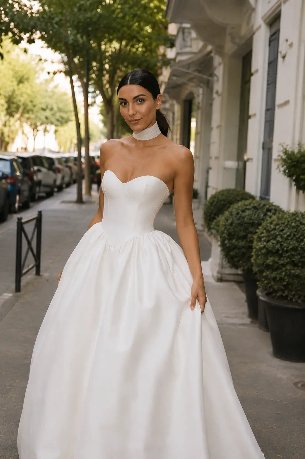 Satin Strapless Ball Gown Wedding Dress | Corset Bodice | Full Skirt Payton Bridal