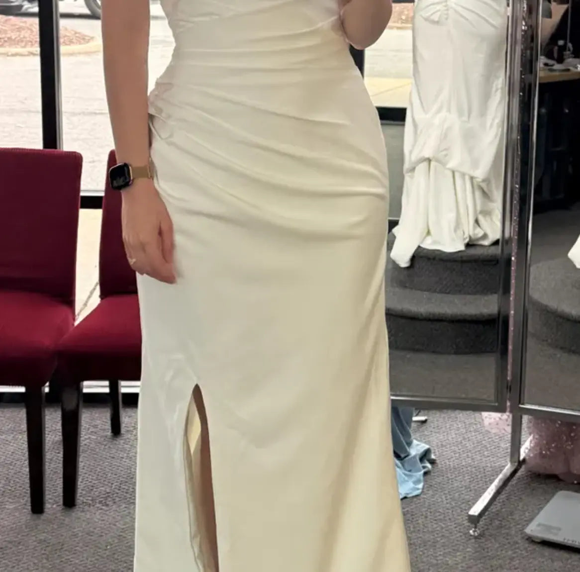 Off-Shoulder Crepe Wedding Dress – Modern Elegant Bridal Gown Payton Bridal