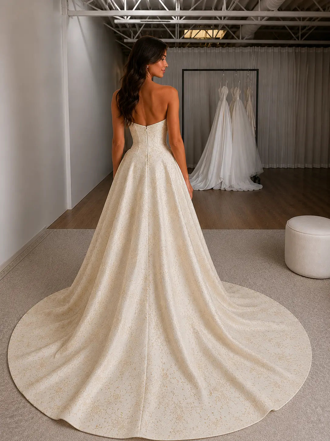 Strapless Jacquard Ball Gown Wedding Dress with Sweetheart Neckline Payton Bridal