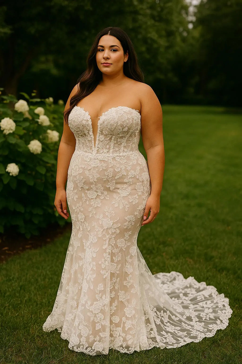 Elegant Lace Mermaid Wedding Dress – Strapless Corset Bridal Gown with Train Payton Bridal