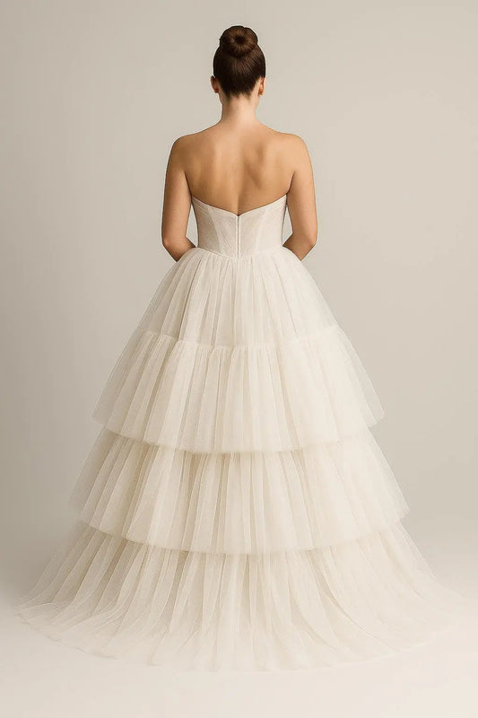 The Eloise Tiered Tulle Bridal Gown Payton Bridal