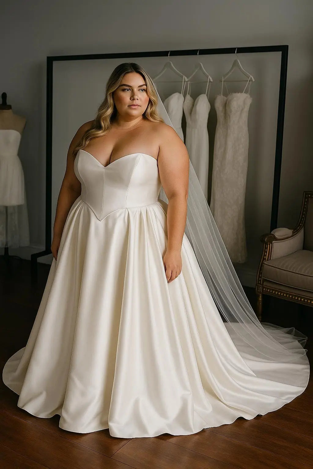 The Celeste – Classic Satin A-Line Wedding Gown Payton Bridal