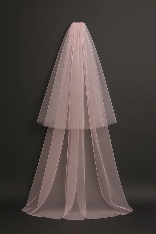 Cathedral Length Two-Tier Tulle Veil with Comb – Available in Multiple Colours Payton Bridal