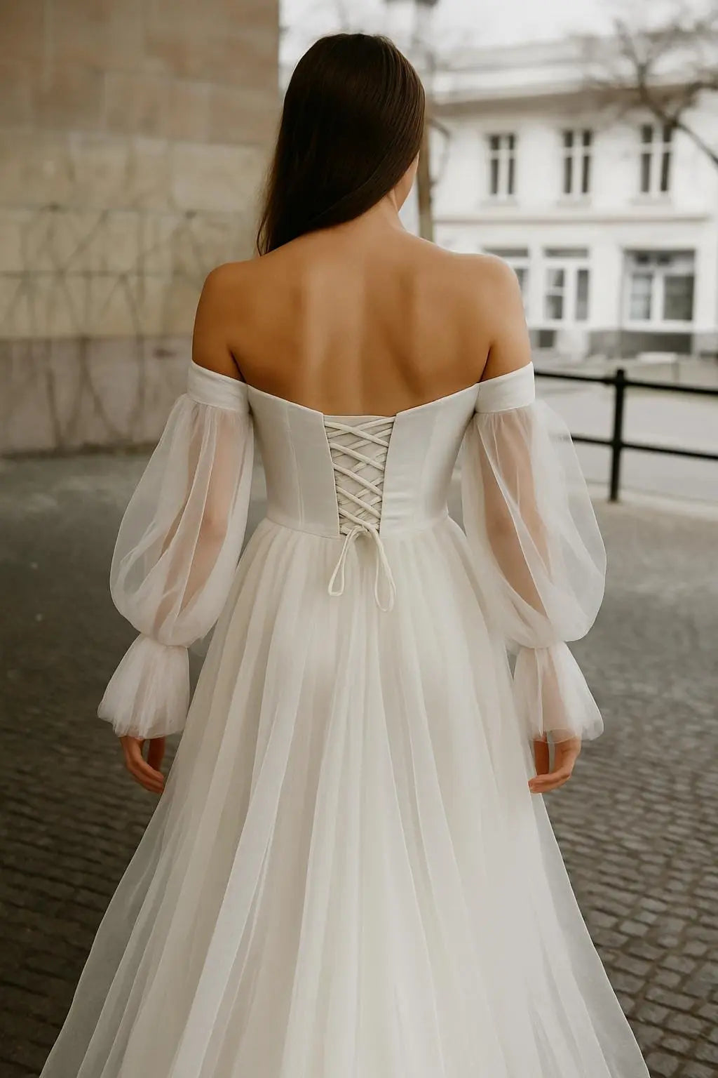 Boho Romance Satin & Tulle Wedding Gown