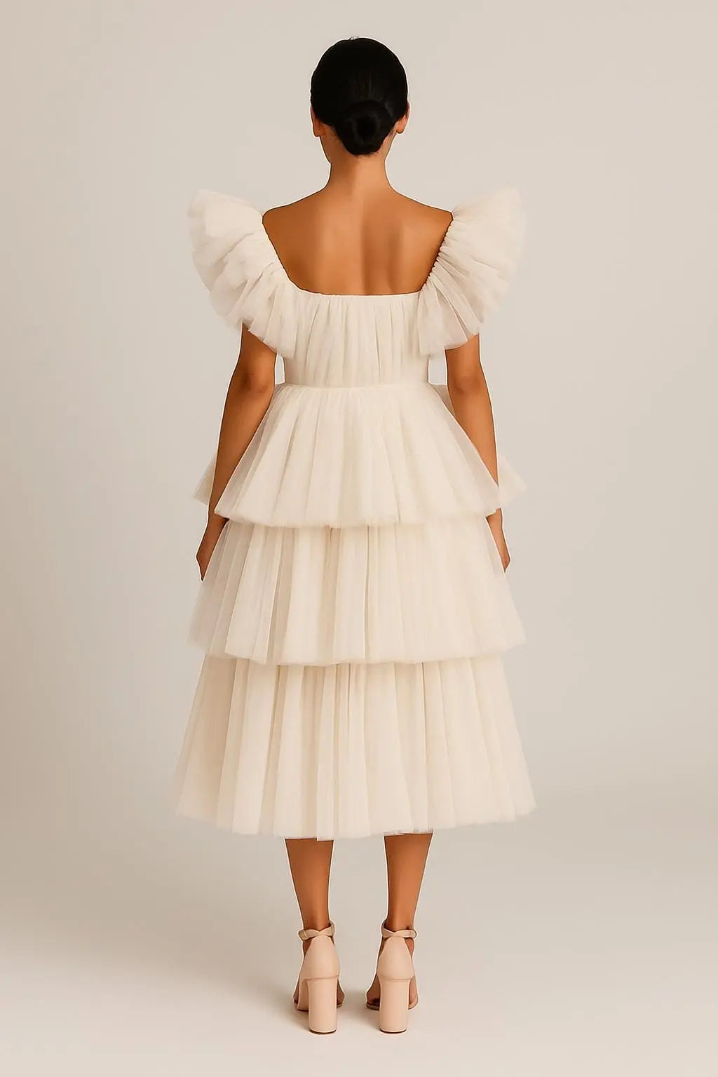 Ivory Tiered Tulle Party Dress – Bridal Hen & Bachelorette Outfit Payton Bridal