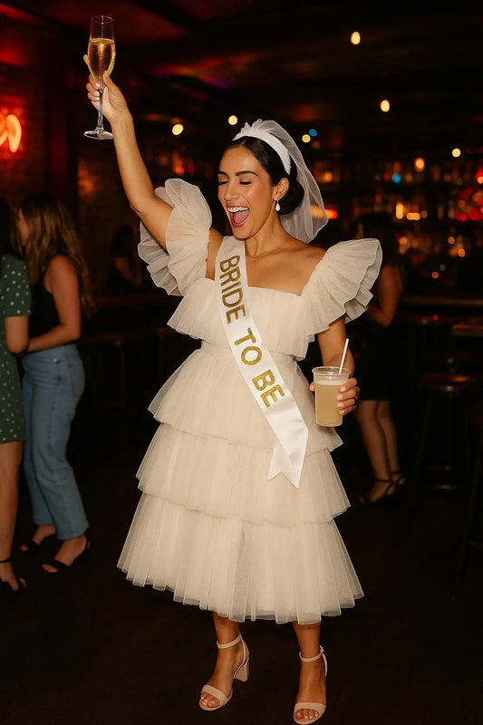 Ivory Tiered Tulle Party Dress – Bridal Hen & Bachelorette Outfit Payton Bridal