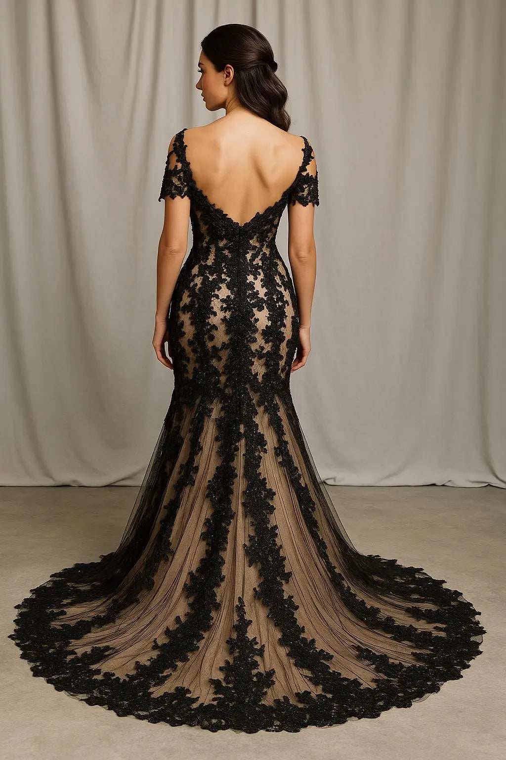 Black Lace Wedding Dress – Custom Made | Gothic Bridal Gown Payton Bridal