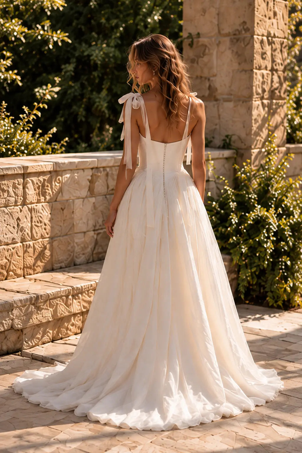 Ivory Jacquard Ballgown Wedding Dress with Draped Bodice Payton Bridal