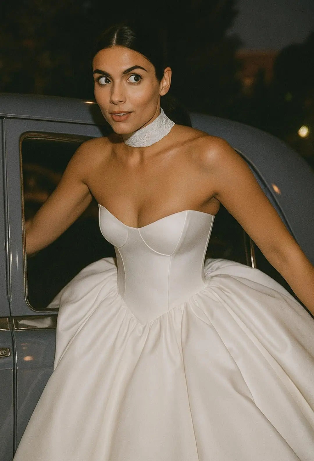 Satin Strapless Ball Gown Wedding Dress | Corset Bodice | Full Skirt | Classic Bridal Elegance Payton Bridal