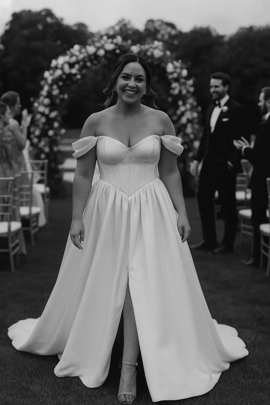 Elegant Satin Off-Shoulder Wedding Gown Payton Bridal