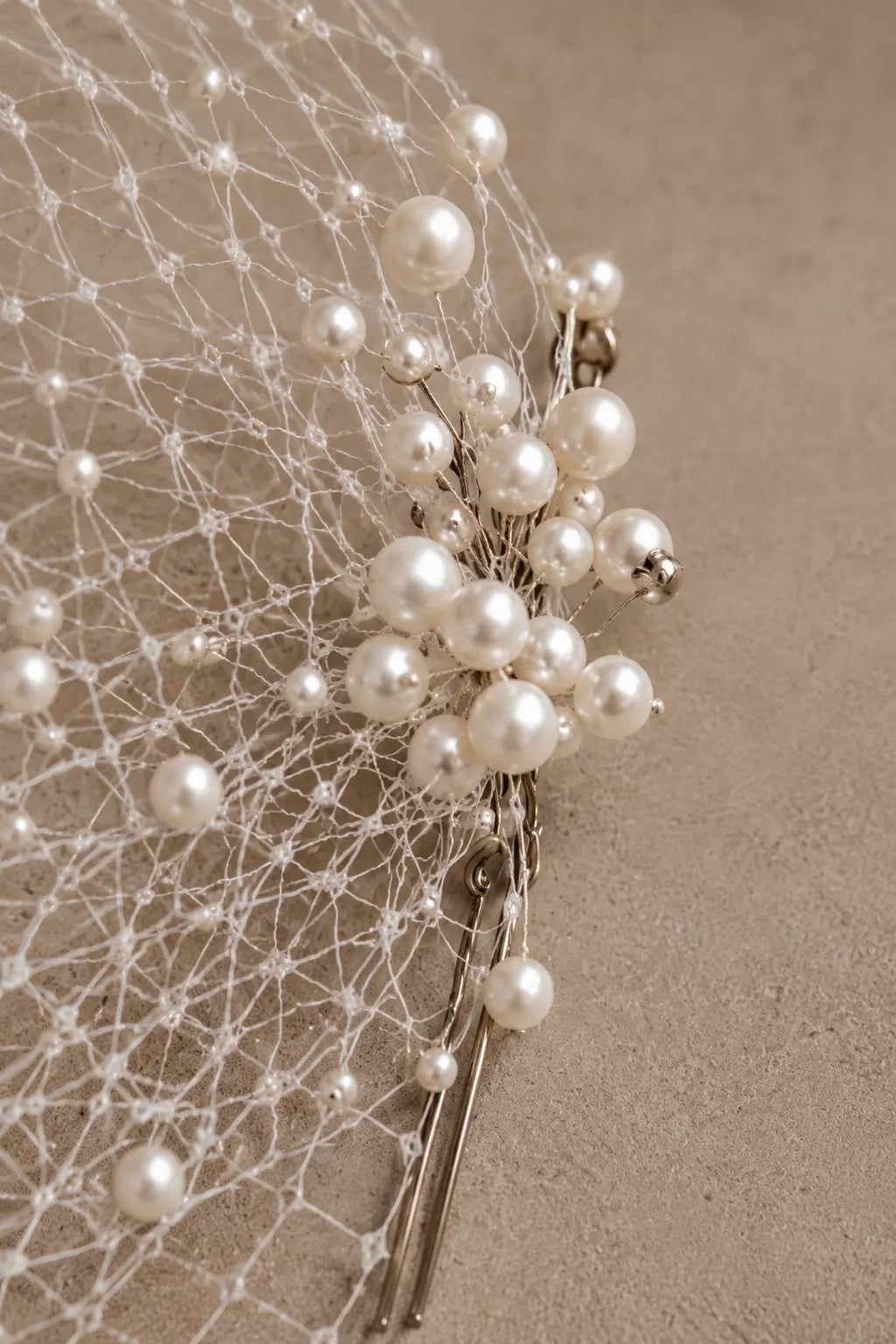 Pearl Birdcage Bridal Face Veil | Vintage Wedding Accessory Payton Bridal