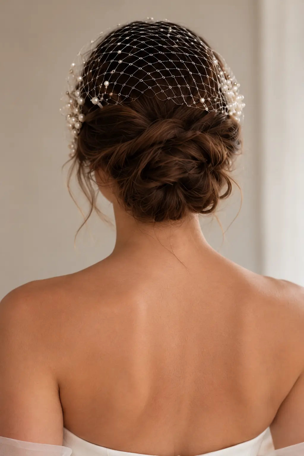 Pearl Birdcage Bridal Face Veil | Vintage Wedding Accessory Payton Bridal