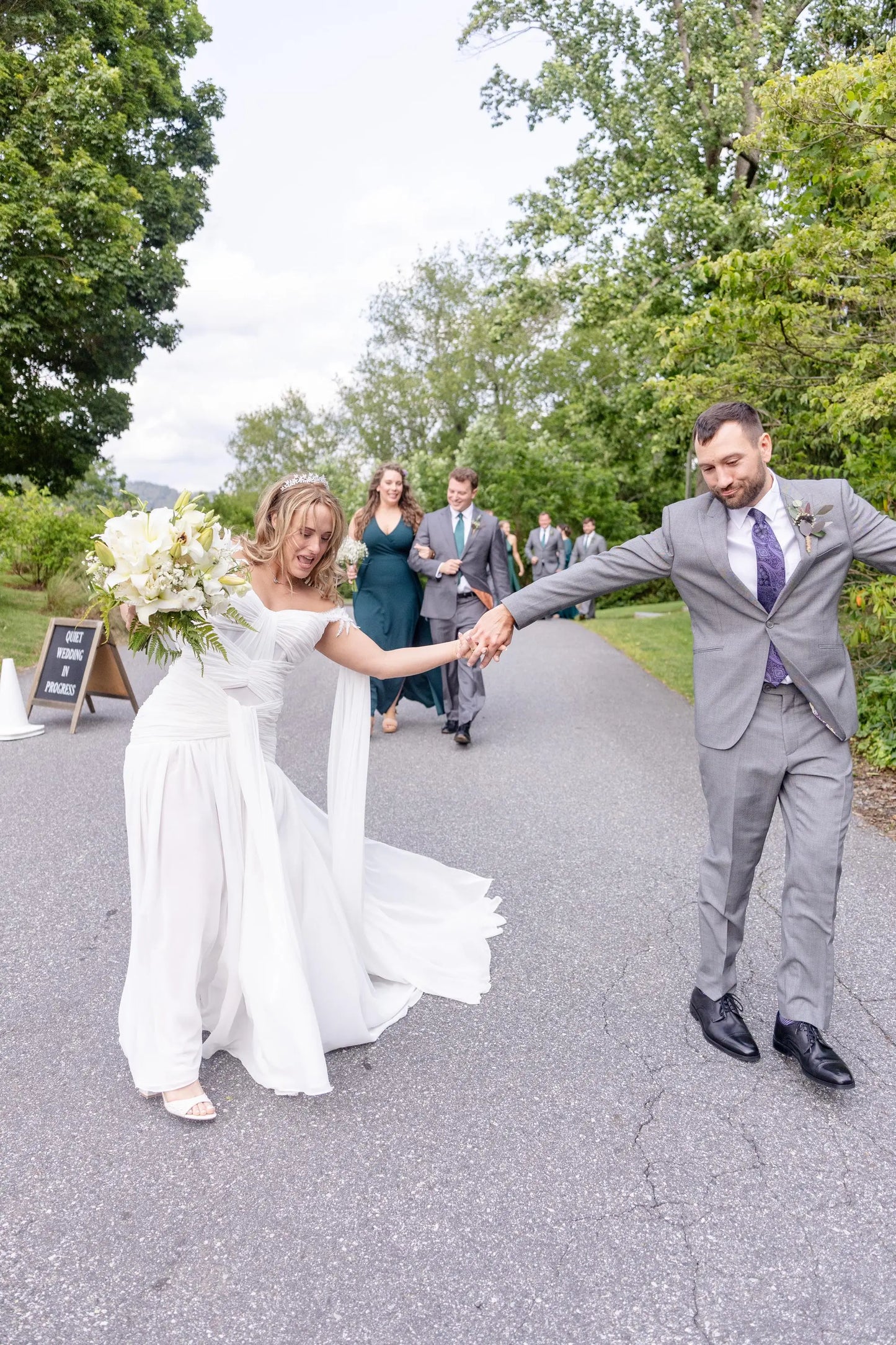 Ethereal Chiffon Wedding Dress with Detachable Cape Sleeves - Payton Bridal