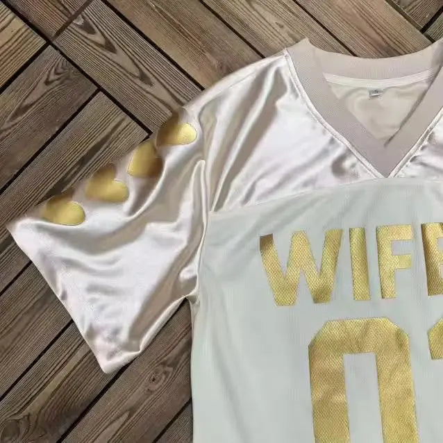 Wifey Jersey: Ivory & Gold Bridal Shirt Dress Payton Bridal