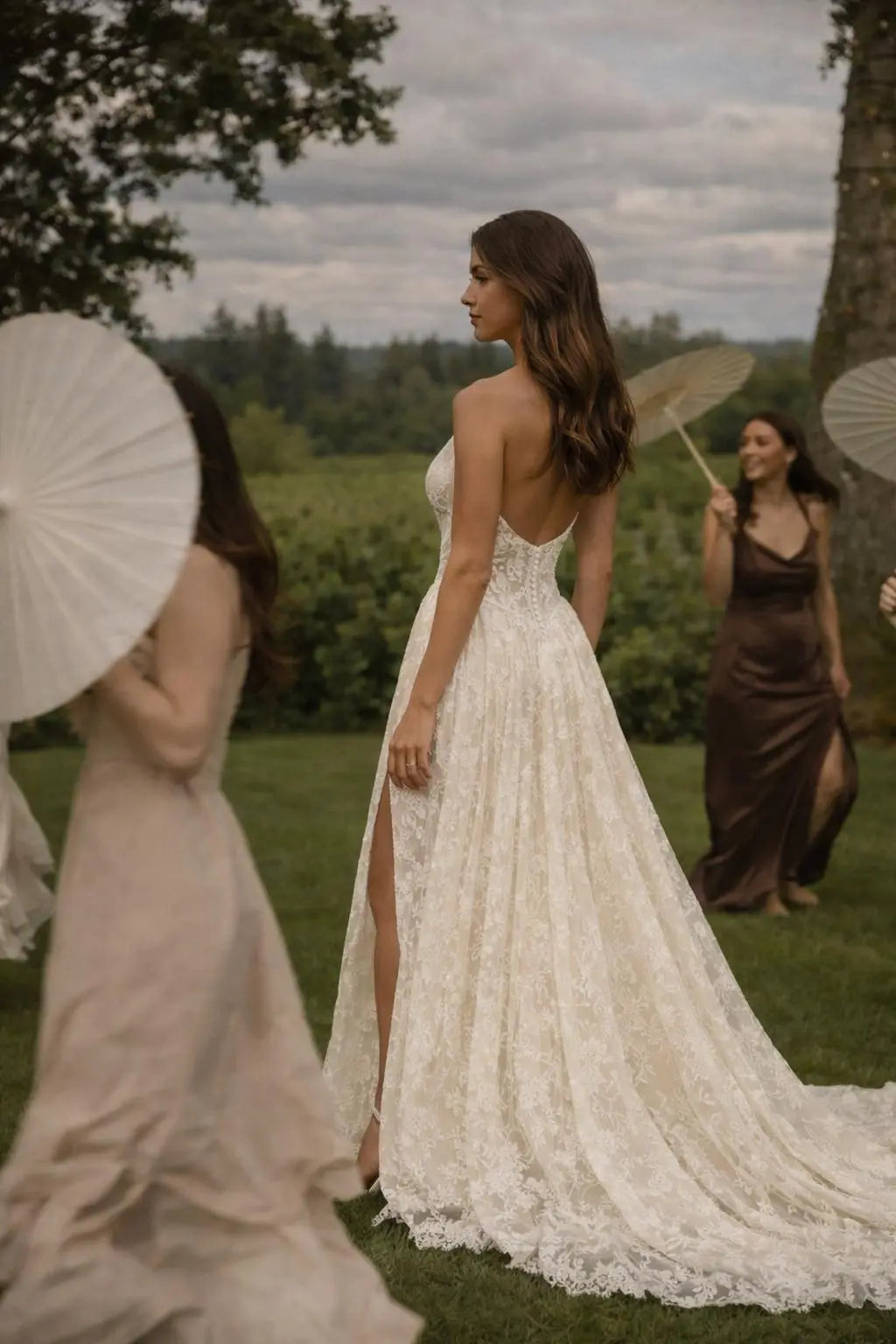 Elegant Lace Halter Wedding Dress with Open Back 12