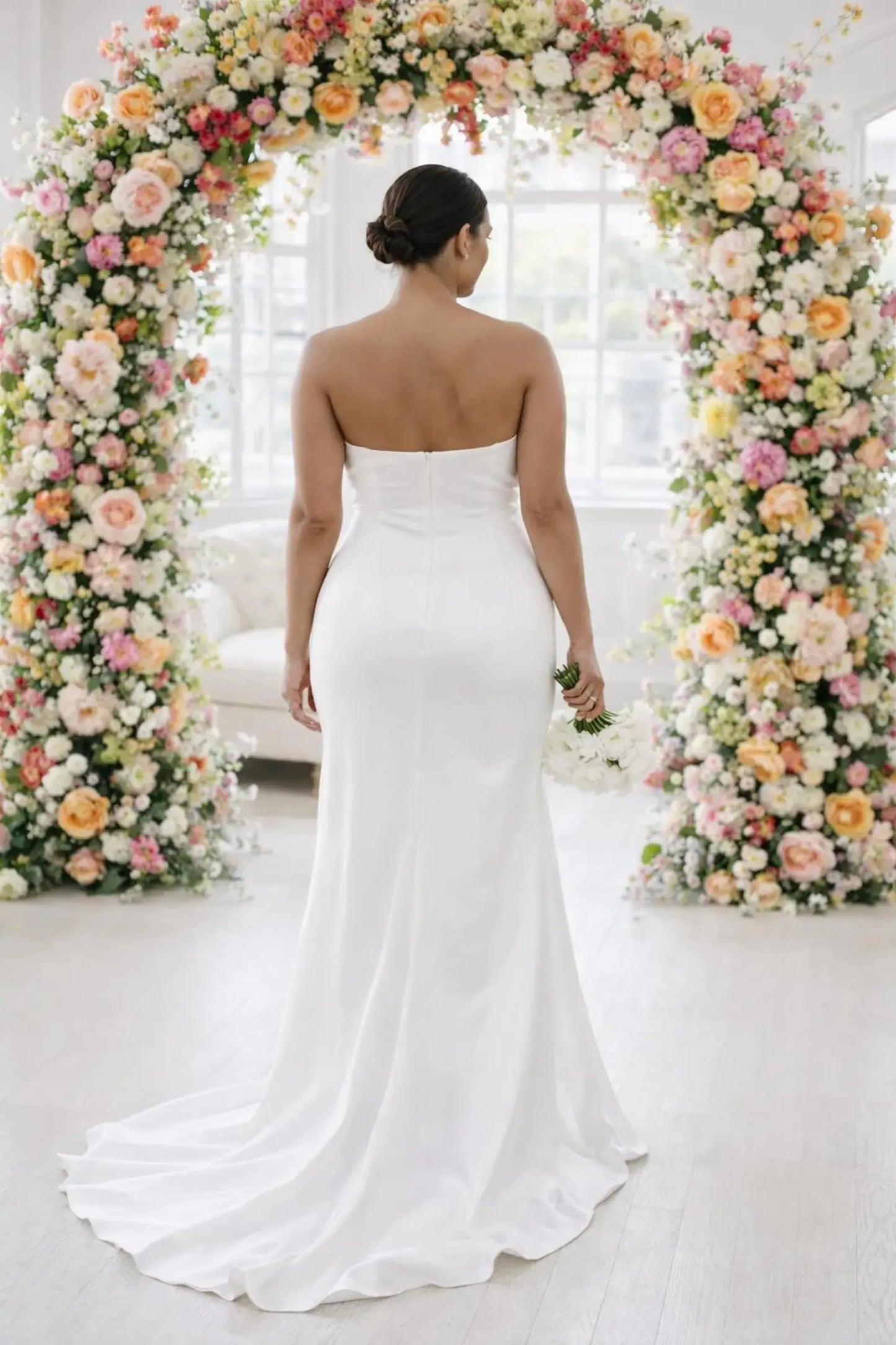 Minimalist Satin Strapless Wedding Dress – Modern Bridal Gown Payton Bridal
