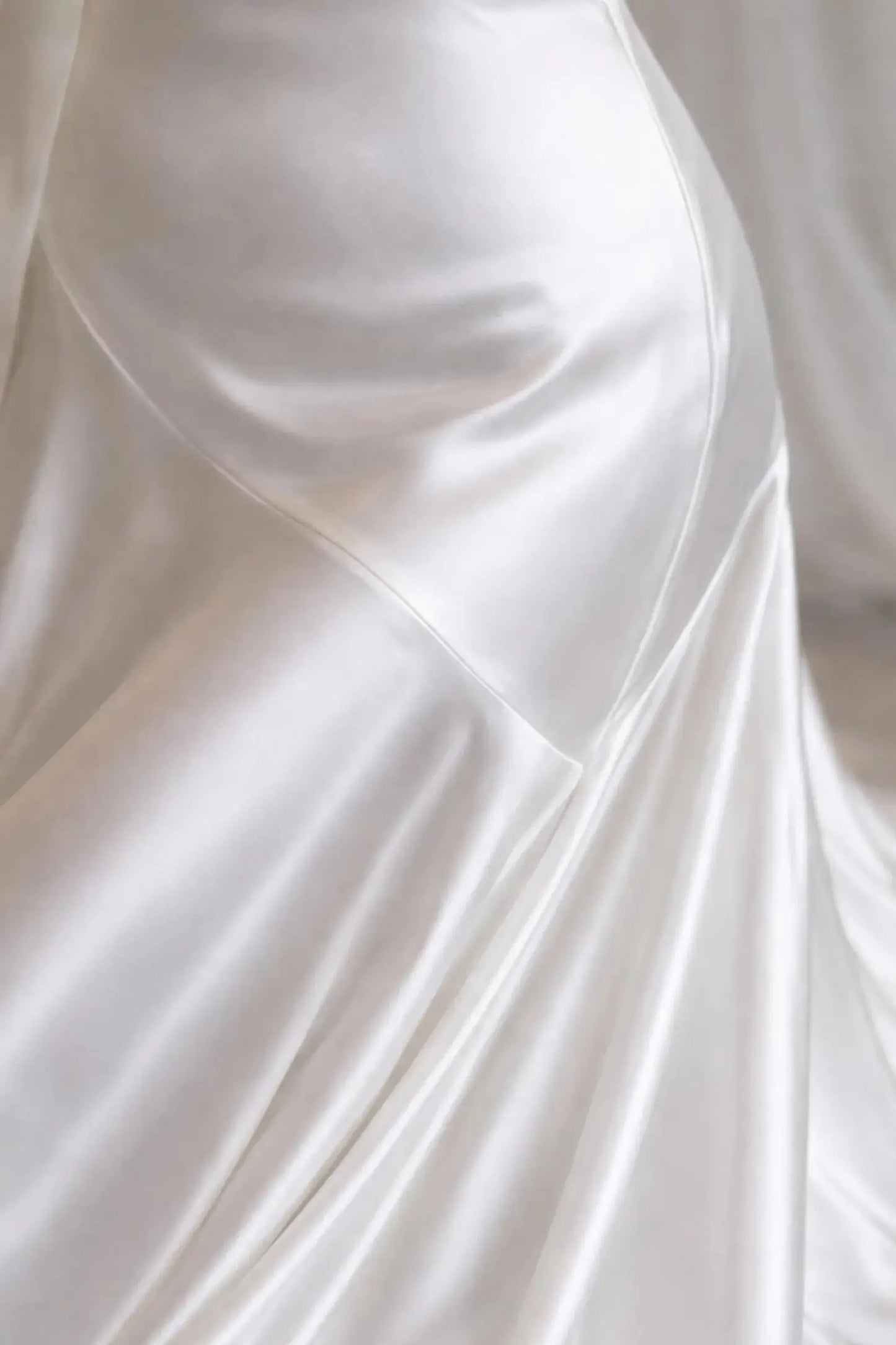 Modern Satin Wedding Dress with Sculpted Hip Seam – Deep V Bridal Gown Payton Bridal