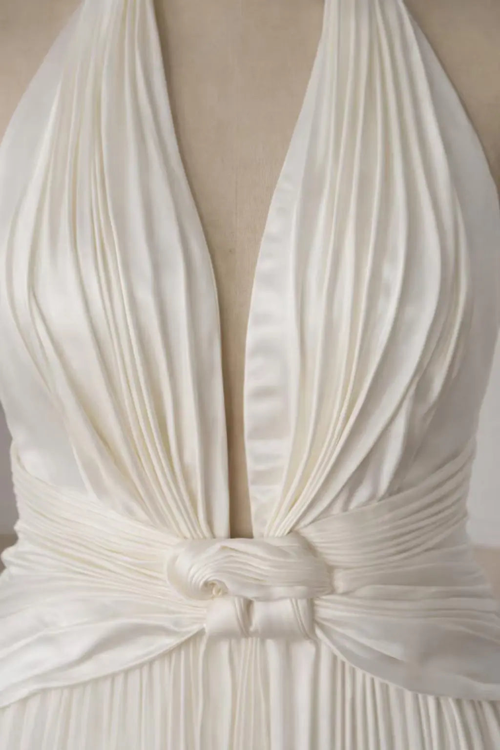 Pleated Ivory Halter Bridal Gown Payton Bridal
