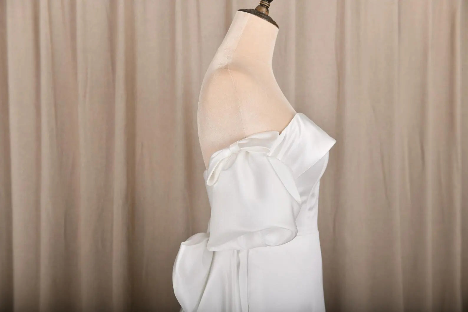 Satin Wedding Dress with Detachable Train & Statement Bow Payton Bridal