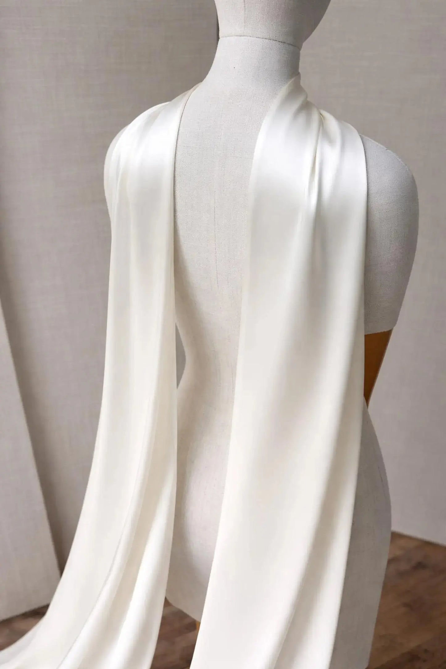 Satin Bridal Neck Scarf – 3 Metre Wedding Scarf Train Payton Bridal