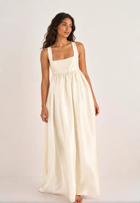 Silk Taffeta Wedding Dress with Dramatic Open Back Payton Bridal