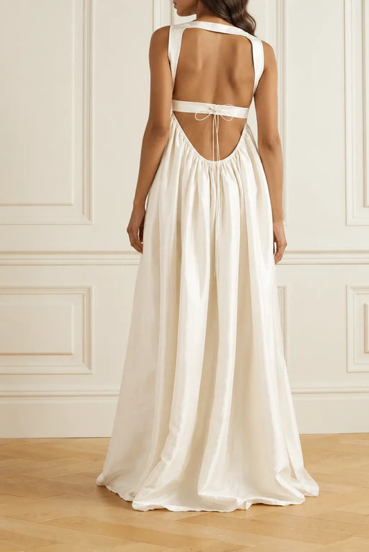 Silk Taffeta Wedding Dress with Dramatic Open Back Payton Bridal